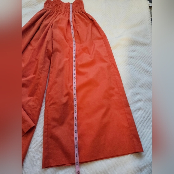 Vince Smocked Culotte High Waist Pull On Wide Leg Pants - Picture 7 of 9